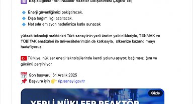 Türkiye, 'Yerli Nükleer Reaktör Geliştirme Çağrısı' başlattı