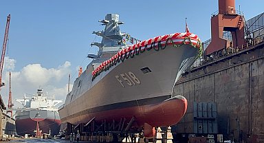 Yalova'da inşası tamamlanan TCG İçel denize indirildi