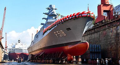 Yalova'da inşası tamamlanan TCG İçel denize indirildi