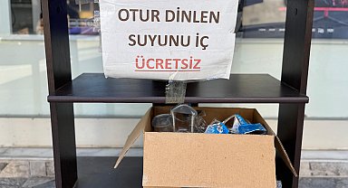 Yokuşta yorulanlara ücretsiz su ve dinlenme imkanı