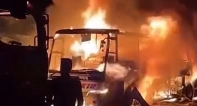 Yolcu otobüsü, Türkiye'ye dönerken Erbil'de alev aldı