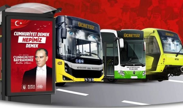 29 Ekim’de toplu ulaşım ücretsiz
