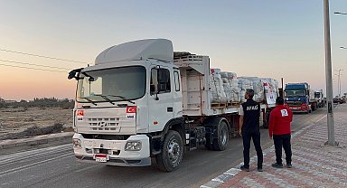 AFAD'dan Gazze'ye bugün 17 TIR gıda ve 3 TIR battaniye yardımı yapılacak
