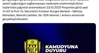 Ankaragücü'nde olağanüstü genel kurul ertelendi