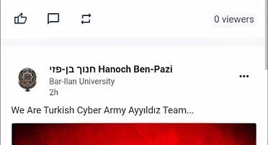 Ayyıldız Tim, İsrailli profesörün hesabını hackledi