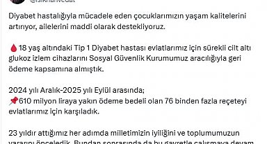 Bakan Işıkhan: 18 yaş altı diyabet hastaları için 610 milyon liralık reçete karşılandı