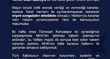 Başakşehir'den, MHK'ye tepki