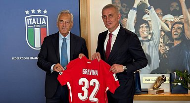 Başkan Hacıosmanoğlu, İtalya Futbol Federasyonu Başkanı Gravina'ya ziyarette bulundu