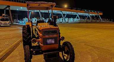 Bursa'da otoyoldaki traktörlü sürücüye para cezası