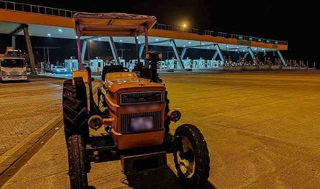 Bursa'da otoyoldaki traktörlü sürücüye para cezası
