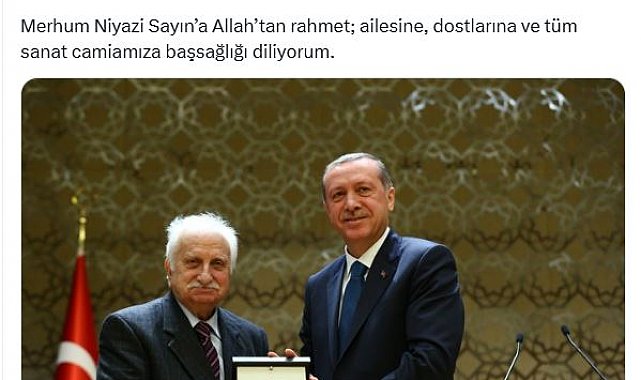Cumhurbaşkanı Erdoğan'dan, neyzen Niyazi Sayın için başsağlığı mesajı