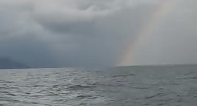 Denizde önce hortum sonra gökkuşağı