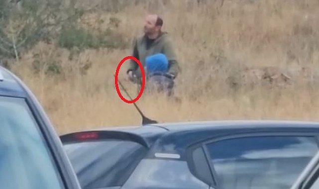 Eski eşine silah doğrultan şüpheliye gözaltı; o anlar kamerada