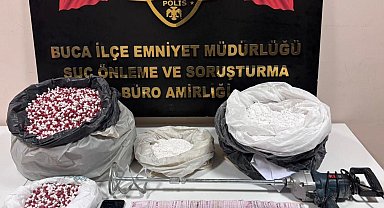Evinde 10 kilo sentetik hap tozuyla yakalanan şüpheliye gözaltı