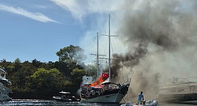 Fethiye'de tekne yangını