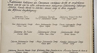 Galatasaray Lisesi anı defterine Başkan Özbek'e hitaben teşekkür yazısı hazırlandı