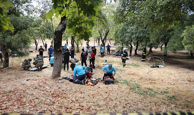 Gaziantep'te patlama tatbikatı gerçeği aratmadı