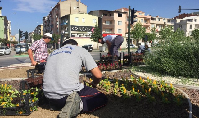 Gemlik'te Kavşak Ve Orta Refüjler Rengarenk