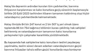 İletişim Başkanlığı: Hiçbir vatandaşımız çadır kentlerde kalmamaktadır