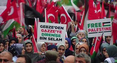 İsrail'in Gazze'deki saldırıları Gebze'de protesto edildi