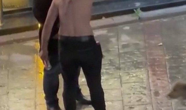 Jiletle çevresindekilere taşkınlık yapan kişinin öldürülmeden önceki görüntüleri ortaya çıktı