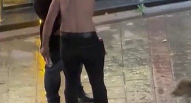 Jiletle çevresindekilere taşkınlık yapan kişinin öldürülmeden önceki görüntüleri ortaya çıktı