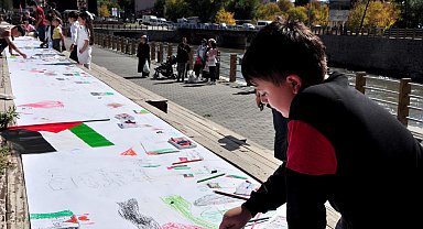 Kars ve Iğdır'da çocuklar, Filistinli akranları için çizdi