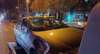 Kırıkkale'de otomobilin çarptığı yaya yaralandı; kaza anı kamerada