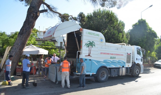 Konteynırlar dezenfekte ediliyor