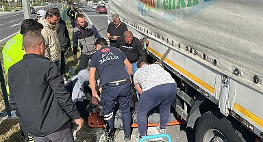 Kütahya'da TIR'ın çarptığı yaya ağır yaralandı