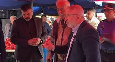 Pazar denetiminde belediye başkanından müşteriye kötü davranan esnafa tepki