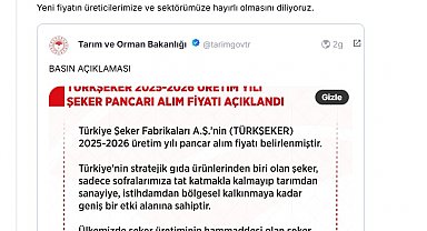 Şeker pancarı alım fiyatı 3 bin 100 TL olarak güncellendi