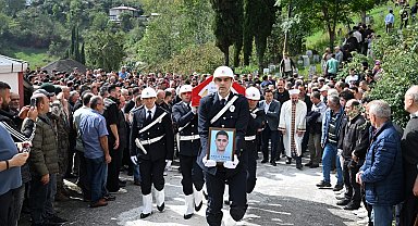 Trabzon'da uçuruma düşen polis memuru toprağa verildi