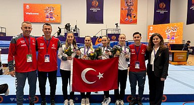 Trampolin Cimnastik Kadın Milli Takımı'ndan Azerbaycan'da tarihi madalya