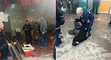 Bursa’da pazar alanında korku dolu anlar