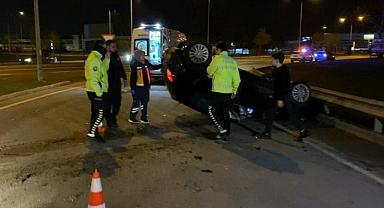 Bursa’da otomobil takla attı