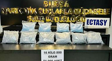 Bursa’da uyuşturucu operasyonu: 51 bin adet extacy ele geçirildi