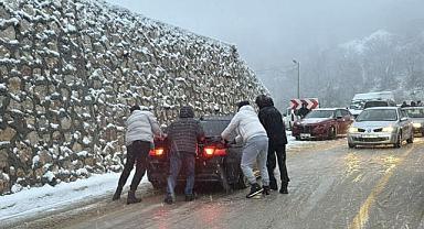 Bursa Uludağ’da trafik çilesi