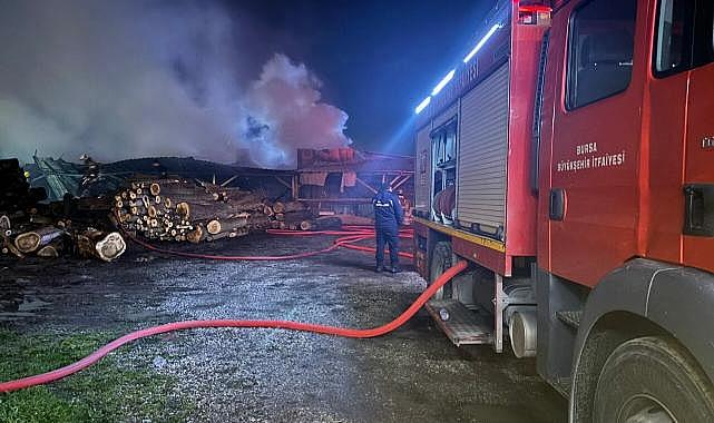 Bursa’da palet fabrikasında yangın