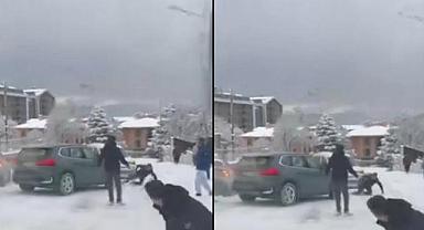 Kayan araç vatandaşların arasına daldı