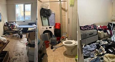 Daireyi ‘çöp eve’ çevirmişler