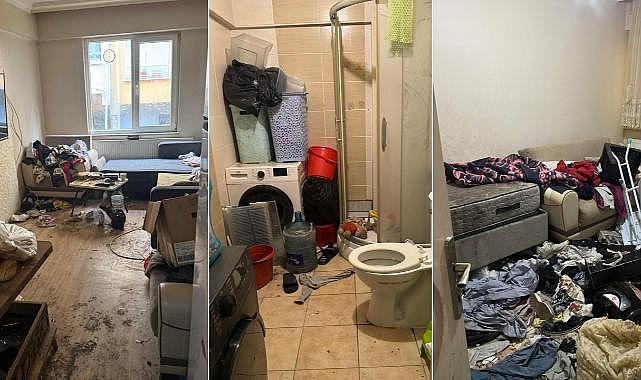 Daireyi ‘çöp eve’ çevirmişler