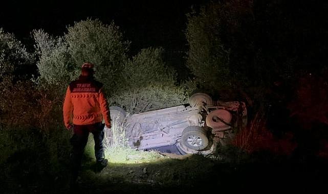 Otomobiliyle uçtu, yara bile almadı