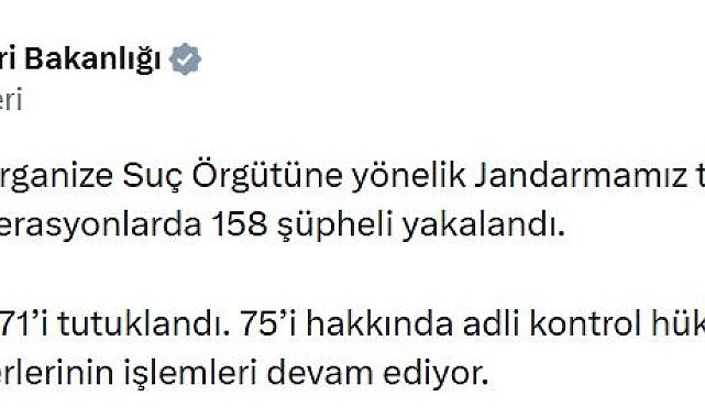 11 ilde 15 ayrı organize suç örgütüne operasyon; 71 tutuklama