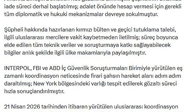 Bakan Çiftçi: Umut Altaş'ın iadesi için tüm mekanizmalar devreye sokuldu