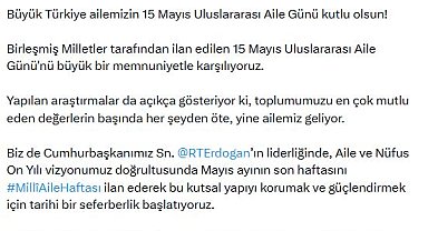 Bakan Göktaş, 'Aile Günü'nü tebrik etti
