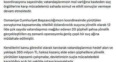 Bakan Gürlek: 12 ilde düzenlenen dolandırıcılık operasyonuyla geniş çaplı suç ağına müdahale edildi