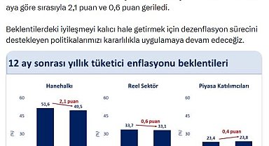 Bakan Şimşek: Hanehalkının ve reel sektörün enflasyon beklentileri mayısta iyileşti
