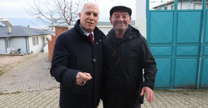Başkan Bozbey’den Yaren Leylek ve Adem Amca'ya ziyaret