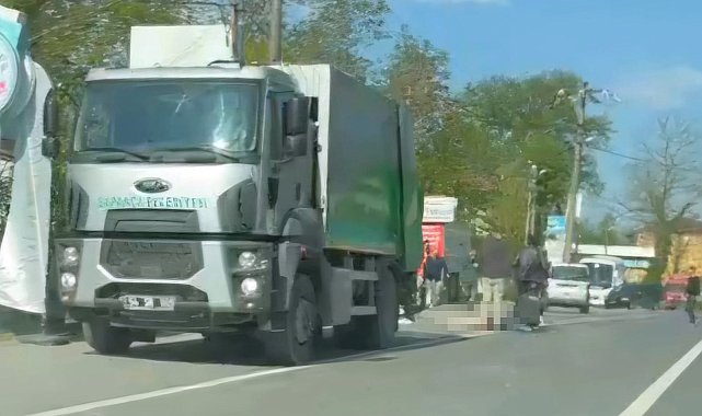 Çöp kamyonunun çarptığı yaya öldü; kaza kamerada